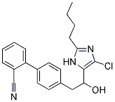 2-N-Butyl-4-Chloro-[1-(2'-Cyanobiphenyl-4-yl)methyl]-5-(Hydroxymethyl)-Imidazole Struktur