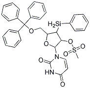 TETRAHYDRO-2-(3,4-DIHYDRO-2,4-DIOXOPYRIMIDIN-1(2H)-YL)-4-(PHENYLSELANYL)-5-((TRITYLOXY)METHYL)FURAN-3-YL METHANESULFONATE Struktur