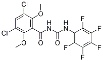 N-(3,5-DICHLORO-2,6-DIMETHOXYBENZOYL)-N'-(2,3,4,5,6-PENTAFLUOROPHENYL)UREA, TECH Struktur