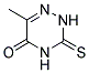 6-METHYL-3-THIOXO-2,3,4,5-TETRAHYDRO-1,2,4-TRIAZIN-5-ONE, TECH Struktur