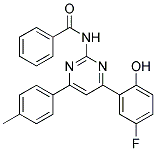 N-[4-(5-FLUORO-2-HYDROXYPHENYL)-6-(4-METHYLPHENYL)PYRIMIDIN-2-YL]BENZAMIDE Struktur