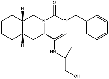 (3S,4AS,8AS)-2-CARBOBENZYLOXY-DECAHYDRO-N-(2-HYDROXY-1,1-DIMETHYLETHYL)-3-ISOQUINOLINECARBOXAMIDE Struktur