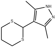 3,5-DIMETHYL-4-(1,3-DITHIAN-YL)-1H-PYRAZOLE Struktur