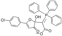 methyl 2-[5-(4-chlorophenyl)-2-hydroxy-3-oxo-2,3-dihydrofuran-2-yl]-2-(1,1,1-triphenyl-lambda~5~-phosphanylidene)acetate Struktur