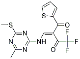 4,4,4-trifluoro-2-({[4-methyl-6-(methylthio)-1,3,5-triazin-2-yl]amino}methylidene)-1-(2-thienyl)butane-1,3-dione Struktur