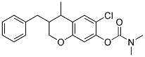 3-benzyl-6-chloro-3,4-dihydro-4-methyl-2H-chromen-7-yl dimethylcarbamate Struktur