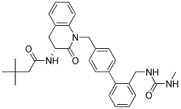 3,3-DIMETHYL-N-((R)-1-{2'-[(3-METHYL-UREIDO)-METHYL]-BIPHENYL-4-YLMETHYL}-2-OXO-1,2,3,4-TETRAHYDRO-QUINOLIN-3-YL)-BUTYRAMIDE Struktur