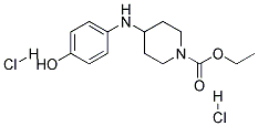 4-(4-HYDROXY-PHENYLAMINO)-PIPERIDINE-1-CARBOXYLIC ACID ETHYL ESTER DIHYDROCHLORIDE Struktur