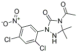 4-ACETYL-2-(2,4-DICHLORO-5-NITRO-PHENYL)-5,5-DIMETHYL-[1,2,4]TRIAZOLIDIN-3-ONE Struktur