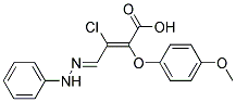 3-CHLORO-2-(4-METHOXYPHENOXY)-4-(2-PHENYLHYDRAZONO)BUT-2-ENOIC ACID, TECH Struktur