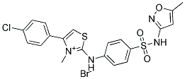 4-(4-CHLOROPHENYL)-3-METHYL-2-(4-{[(5-METHYLISOXAZOL-3-YL)AMINO]SULPHONYL}ANILINO)-1,3-THIAZOL-3-IUM BROMIDE Struktur