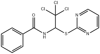 N-[2,2,2-Trichloro-1-(pyrimidin-2-ylsulfanyl)-ethyl]-benzamide Struktur