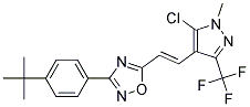 3-[4-(tert-butyl)phenyl]-5-{2-[5-chloro-1-methyl-3-(trifluoromethyl)-1H-pyrazol-4-yl]vinyl}-1,2,4-oxadiazole Struktur