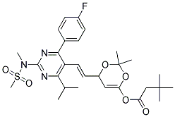 Tert Butyl (E)-(6{2[4-(4-Fluorophenyl)-6-Isopropyl-2-[Methyl (Methylsulphonyl)-Amino]Pyrimidin-5-Yl]-Vinyl}-(4R,6S)2,2-Dimethyl[1,3]Dioxin-4-Yl) Acetate Struktur