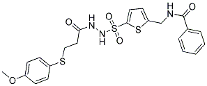 N-({5-[(2-{3-[(4-METHOXYPHENYL)SULFANYL]PROPANOYL}HYDRAZINO)SULFONYL]-2-THIENYL}METHYL)BENZAMIDE Struktur