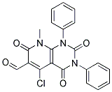 5-CHLORO-8-METHYL-2,4,7-TRIOXO-1,3-DIPHENYL-1,2,3,4,7,8-HEXAHYDROPYRIDO[2,3 -D]PYRIMIDINE-6-CARBALDEHYDE Struktur