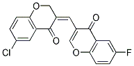 3-[(E)-(6-CHLORO-4-OXO-2H-CHROMEN-3(4H)-YLIDENE)METHYL]-6-FLUORO-4H-CHROMEN-4-ONE Struktur