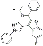 ACETIC ACID [5-FLUORO-3-(1-PHENYL-1H-PYRAZOL-4-YL)-BENZOFURAN-2-YL]-PHENYL-METHYL ESTER Struktur