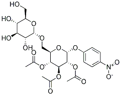 4-NITROPHENYL 2,3,4-TRI-O-ACETYL-6-O-A-D-GLUCOPYRANOSYL-A-D-GLUCOPYRANOSIDE Struktur