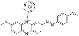 3-(dimethylamino)-7-[[4-(dimethylamino)phenyl]azo]-5-phenylphenazinium chloride Struktur