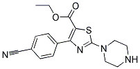 Ethyl 2-(Piperazine-1-Yl)-4-(4-Cyanophenyl)-5-Thiazolecarboxylate Struktur