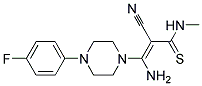 3-Amino-2-cyano-3-[4-(4-fluorophenyl)piperazin-1-yl]-N-methylprop-2-enethioamide Struktur