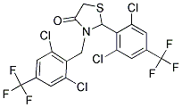 3-[2,6-dichloro-4-(trifluoromethyl)benzyl]-2-[2,6-dichloro-4-(trifluoromethyl)phenyl]-1,3-thiazolan-4-one Struktur