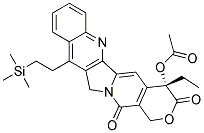 ACETIC ACID (S)-4-ETHYL-3,13-DIOXO-11-(2-TRIMETHYLSILANYL-ETHYL)-3,4,12,13-TETRAHYDRO-1H-2-OXA-6,12A-DIAZA-DIBENZO[B,H]FLUOREN-4-YL ESTER Struktur