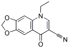 3-cyano-1,4-dihydro-1-ethyl-4-oxo-6,7-methylenedioxyquinoline Struktur