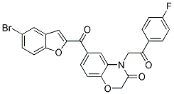 6-(5-BROMO-BENZOFURAN-2-CARBONYL)-4-[2-(4-FLUORO-PHENYL)-2-OXO-ETHYL]-4H-BENZO[1,4]OXAZIN-3-ONE Struktur