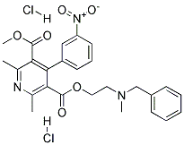 3-METHYL 5-[METHYL(PHENYLMETHYL)AMINO]ETHYL 2,6-DIMETHYL-4-(3-NITROPHENYL)PYRIDINE-3,5-DICARBOXYLATE DIHYDROCHLORIDE Struktur