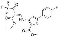 methyl 3-{[2-(ethoxycarbonyl)-4,4,4-trifluoro-3-oxobut-1-enyl]amino}-5-(4-fluorophenyl)thiophene-2-carboxylate Struktur