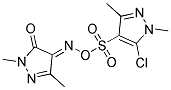 4-({[(5-chloro-1,3-dimethyl-1H-pyrazol-4-yl)sulphonyl]oxy}imino)-2,5-dimethyl-2,4-dihydro-3H-pyrazol-3-one Struktur