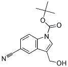 5-Cyano-3-(hydroxymethyl)-1H-indole, N-BOC protected Struktur