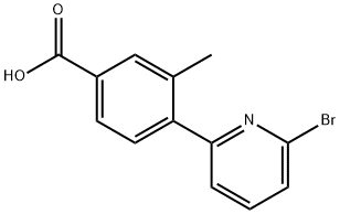 4-(6-Bromo-pyridin-2-yl)-3-methyl-benzoicacid Struktur