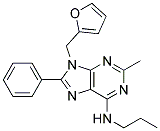 9-((FURAN-2-YL)METHYL)-2-METHYL-8-PHENYL-N-PROPYL-9H-PURIN-6-AMINE Struktur