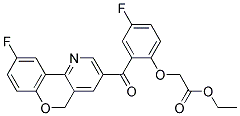 ETHYL {4-FLUORO-2-[(9-FLUORO-5H-CHROMENO[4,3-B]PYRADIN-3-YL)CARBONYL]PHENOXY}ACETATE Struktur