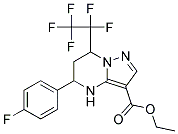 5-(4-FLUORO-PHENYL)-7-PENTAFLUOROETHYL-4,5,6,7-TETRAHYDRO-PYRAZOLO[1,5- A ]PYRIMIDINE-3-CARBOXYLIC ACID ETHYL ESTER Struktur