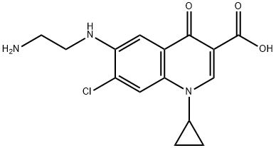 6-[(2-AMINOETHYL)AMINO]-7-CHLORO-1-CYCLOPROPYL-1,4-DIHYDRO-4-OXO-QUINOLINE-3-CARBOXYLIC ACID Struktur