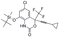 6-CHLORO-8-(TERT-BUTYLDIMETHYLSILYLOXY)-4-(CYCLOPROPYLETHYNYL)-1,4-DIHYDRO-4-(TRIFLUOROMETHYL)-2H-3,1-BENZOXAZIN-2-ONE Struktur