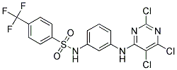 N1-{3-[(2,5,6-TRICHLOROPYRIMIDIN-4-YL)AMINO]PHENYL}-4-(TRIFLUOROMETHYL)BENZENE-1-SULPHONAMIDE Struktur