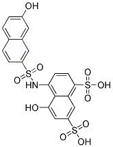 5-hydroxy-4-(2-hydroxynaphthalene-7-sulfonamido)naphthalene-1,7-disulfonic acid Struktur