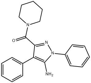 (5-amino-1,4-diphenyl-1H-pyrazol-3-yl)(piperidin-1-yl)methanone Struktur