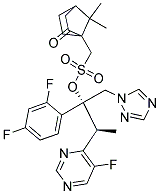 (2R,3S)-2-(2,4-difluorophenyl)-3-(5-fluoropyrimidin-4-yl)-1-(1H-1,2,4-triazol-1-yl)butan-2-ol L-(-)-10-Camphorsulfonate Struktur