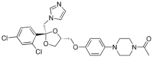 Piperazine,1-Acetyl-4-[4-[[2-(2,4-Dichlorophenyl)-2-(1H-Imidazol-1-Ylmethyl)-1,3-Dioxolan-4-Yl]Methoxy]Phenyl]-,Cis- Struktur