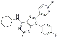 N-CYCLOHEXYL-8,9-BIS(4-FLUOROPHENYL)-2-METHYL-9H-PURIN-6-AMINE Struktur