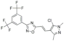 5-[2-(5-CHLORO-1,3-DIMETHYL-1H-PYRAZOL-4-YL)VINYL]-3-[3,5-DI(TRIFLUOROMETHY L)PHENYL]-1,2,4-OXADIAZOLE Struktur