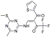 4,4,4-TRIFLUORO-2-({[4-METHYL-6-(METHYLTHIO)-1,3,5-TRIAZIN-2-YL]AMINO}METHY LIDENE)-1-(2-THIENYL)BUTANE-1,3-DIONE Struktur