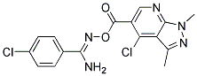 O1-[(4-CHLORO-1,3-DIMETHYL-1H-PYRAZOLO[3,4-B]PYRIDIN-5-YL)CARBONYL]-4-CHLOR OBENZENE-1-CARBOHYDROXIMAMIDE Struktur