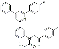 6-[6-(4-FLUORO-PHENYL)-4-PHENYL-PYRIDIN-2-YL]-4-(2-OXO-2-P-TOLYL-ETHYL)-4H-BENZO[1,4]OXAZIN-3-ONE Struktur